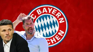 Fernando Ortiz y Gustavo Lema junto al escudo Bayern Múnich / IMAGO7