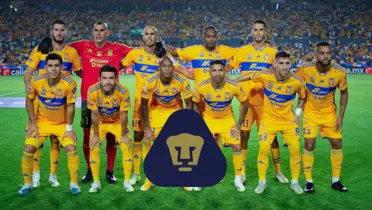Foto oficial de Tigres con escudo de Pumas