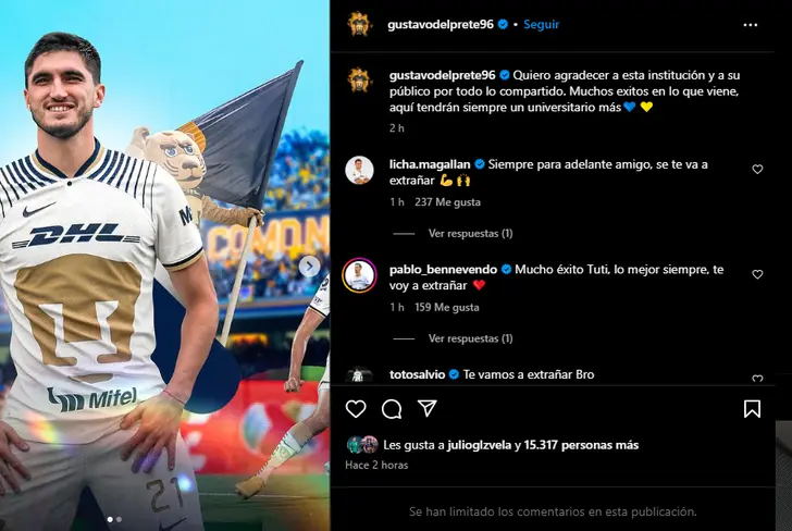 El mensaje de despedida de Gustavo del Prete<br>