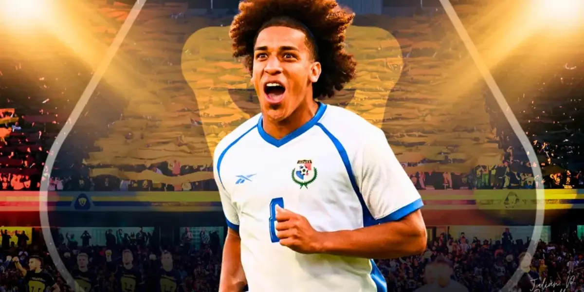 Adalberto Carrasquilla festeja gol con fondo del estadio de Pumas (Fuente: Mexsports)