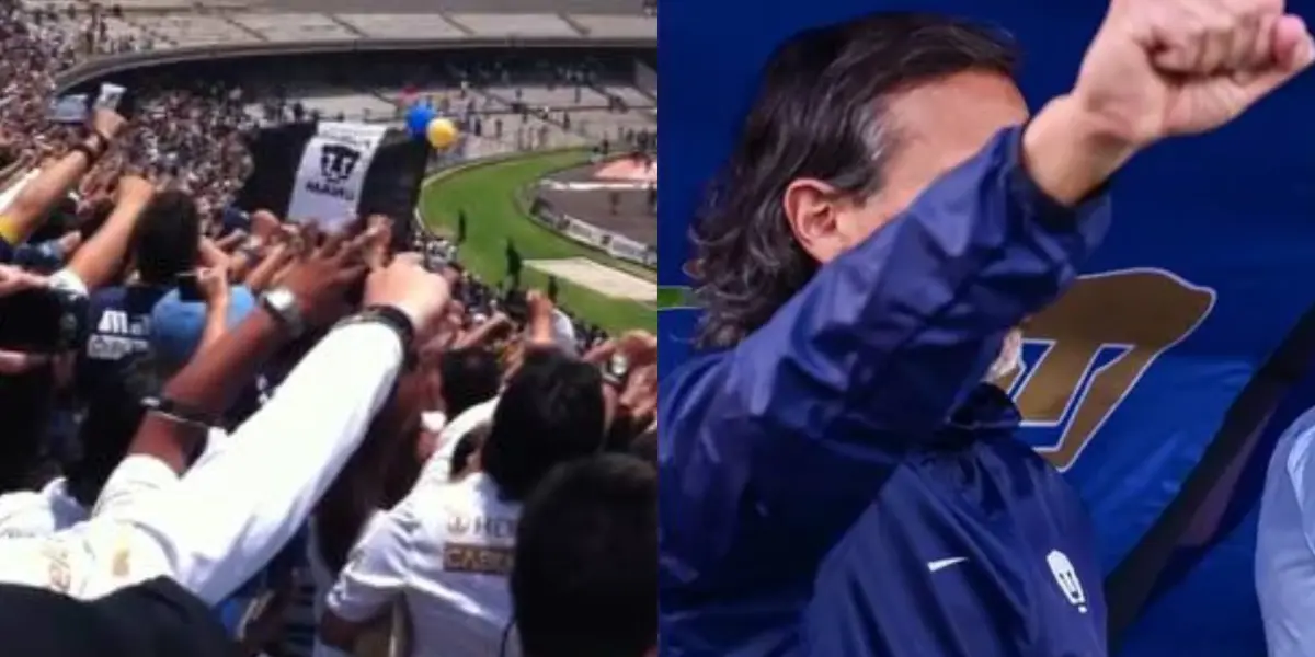 Aficionados de Pumas saludan al himno de Universidad (Fuente: Fan Pumas e Imago)