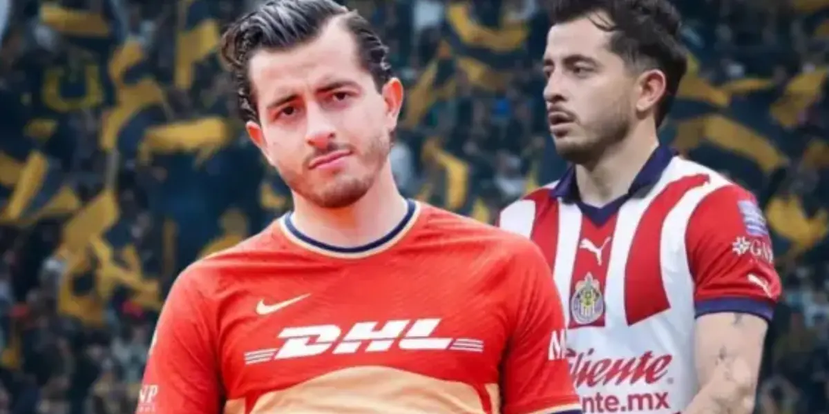 Alan Mozo con las dos playeras de su carrera, Pumas y Chivas (Fuente: Mexsports y Getty)