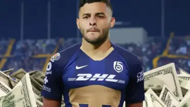 Alexis Vega con la playera de los Pumas (Fuente: Mexsports)