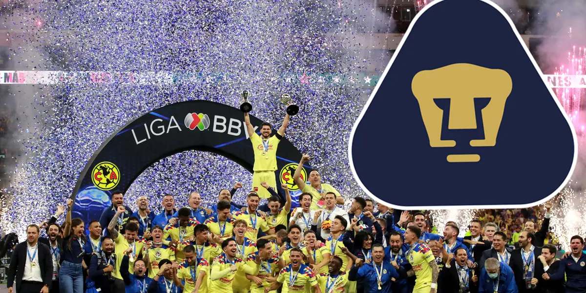 América campeón Clausura 2024 de la Liga MX con escudo de Pumas
