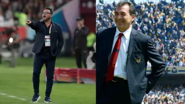 Antonio Mohamed y Mario Carrillo dirigiendo a Pumas