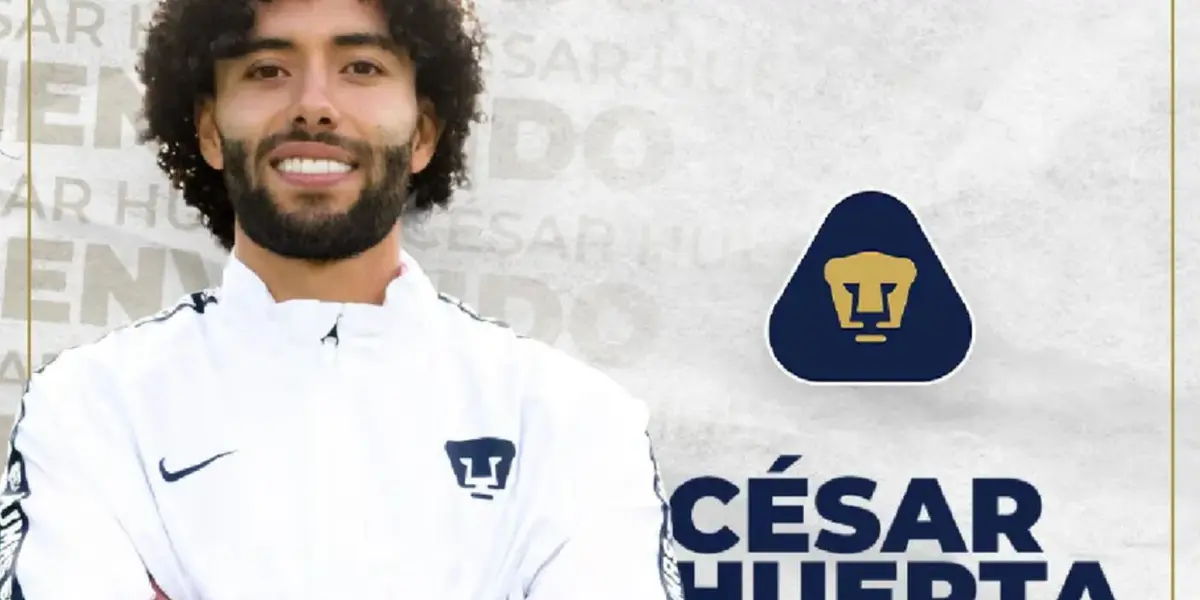 Anuncio del fichaje de César Huerta en redes (Fuente: Pumas)