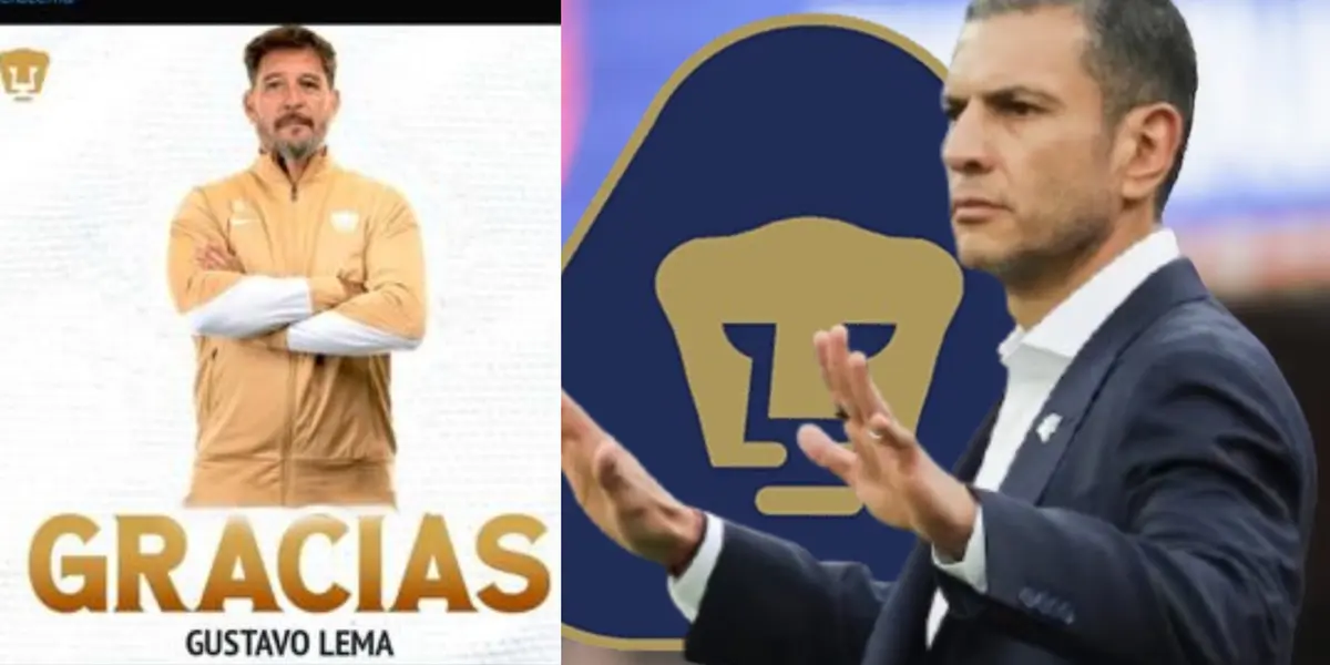 Arte de gracias a Gustavo Lema, a la derecha, Jaime Lozano dirige (Fuente: Fan Pumas y Mexsports)