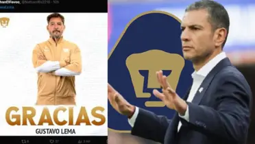 Arte de gracias a Gustavo Lema, a la derecha, Jaime Lozano dirige (Fuente: Fan Pumas y Mexsports)