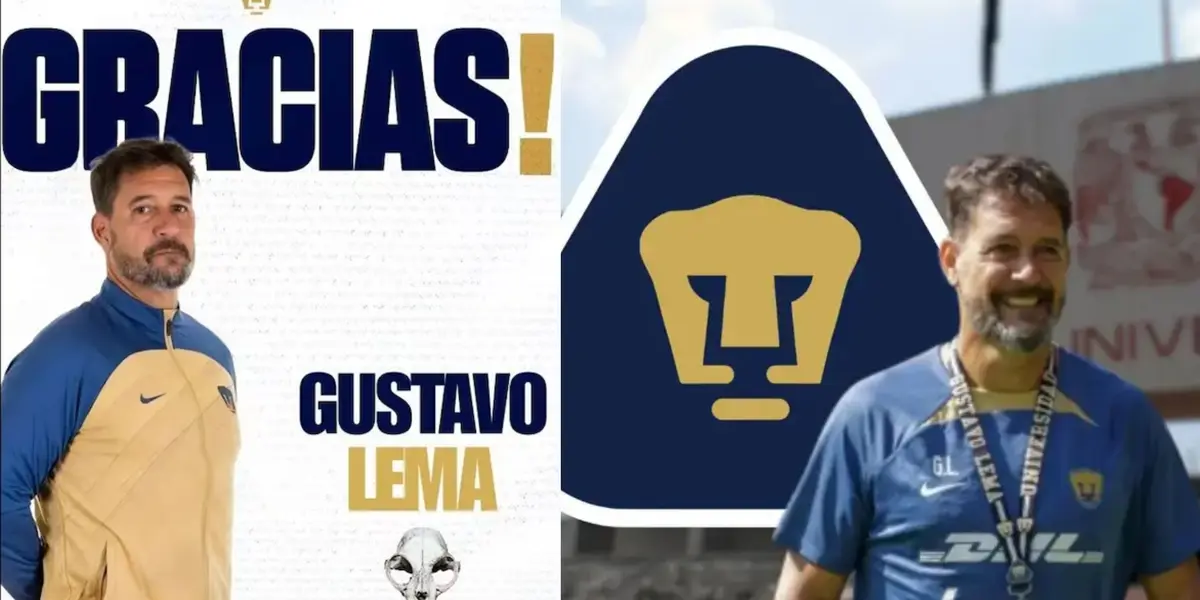 Arte de Gustavo Lema realizado por la afición, a la derecha, Lema sale de CU (Fuente: Soy Pumas y Mexsports)
