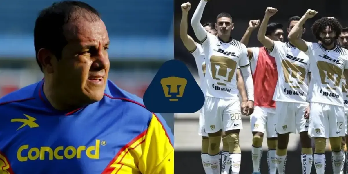 Blanco en un partido de leyendas, mientras que a la derecha, jugadores de Pumas saludan (Fuente: Mexsports)