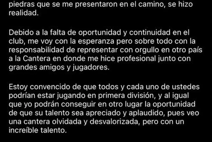 Publicación desde el Instagram de José Navarro, misma que después fue eliminada 