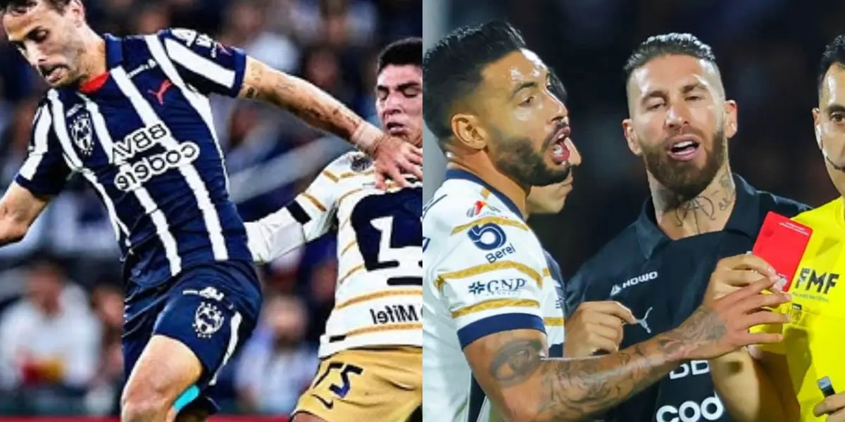 Canales pelea la pelota con Piero Quispe, a la derecha, Ramos es expulsado (Fuente: FOX y Mexsports)