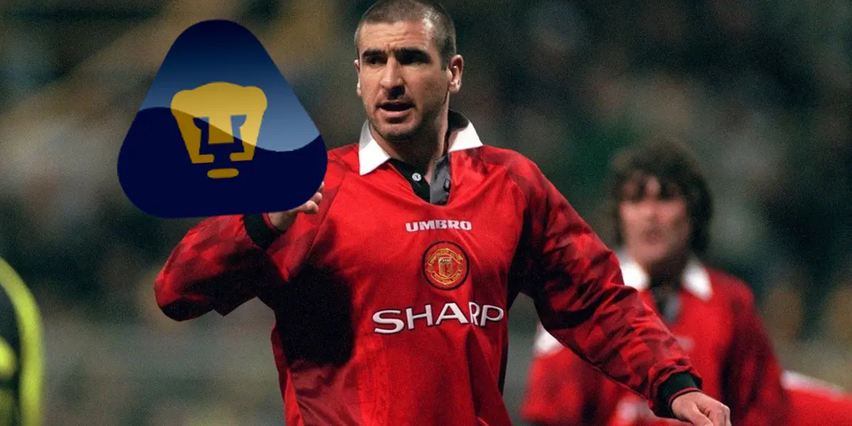 Cantona en un juego con el Manchester United (Fuente: DAZN)