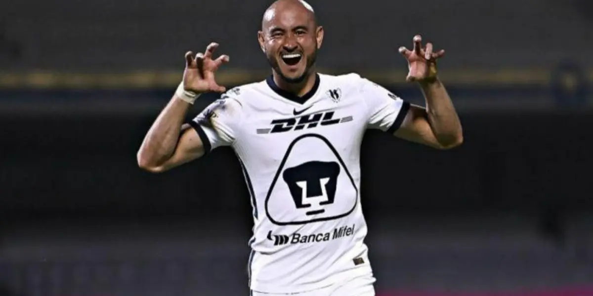 Carlos González festeja gol con el combinado de los Pumas (Fuente: Mexsports)