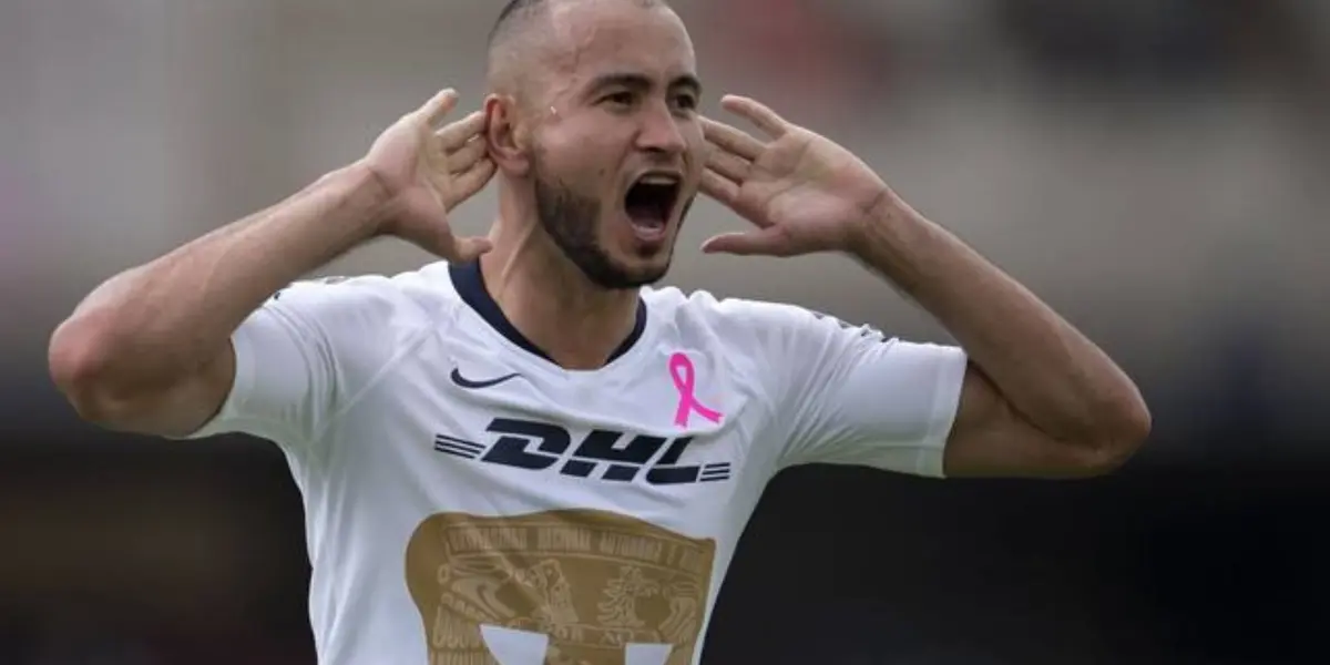 Carlos González festeja gol con el combinado de Pumas (Fuente: Mexsports)