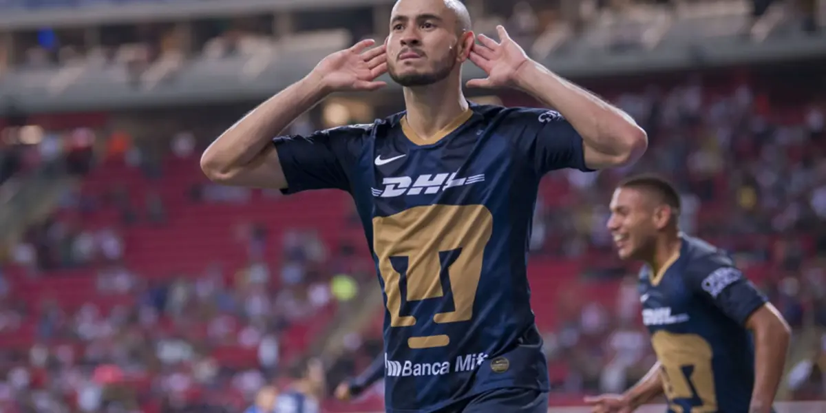Carlos González festeja gol en el estadio de Chivas (Fuente: Mexsports)
