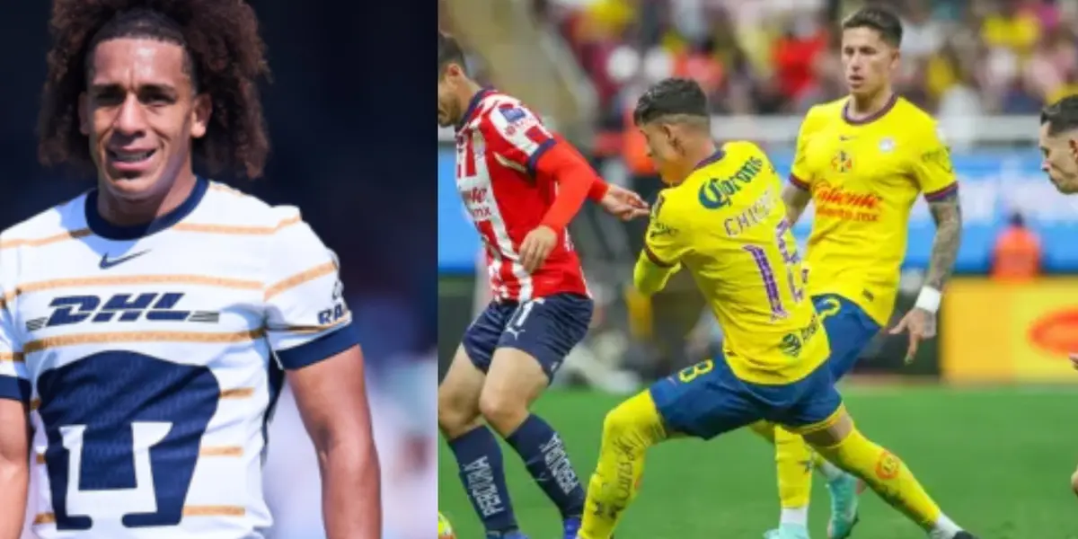 Carrasquilla en juego de Pumas, a la derecha, un Chivas vs América (Fuente: Mexsports)