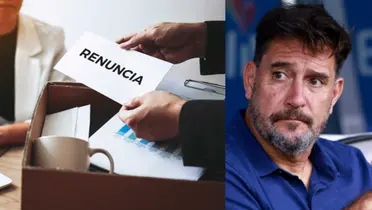 Carta de renuncia, a la derecha, Lema dirige un partido (Fuente: Mexsports)
