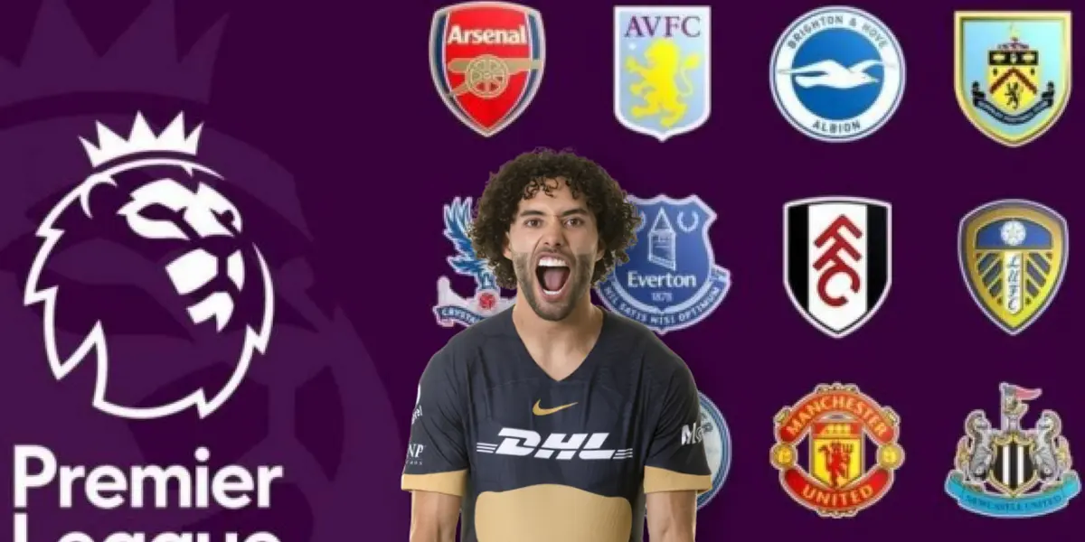 César Huerta con equipo de la Premier League