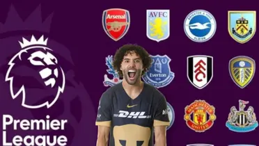 César Huerta con equipo de la Premier League