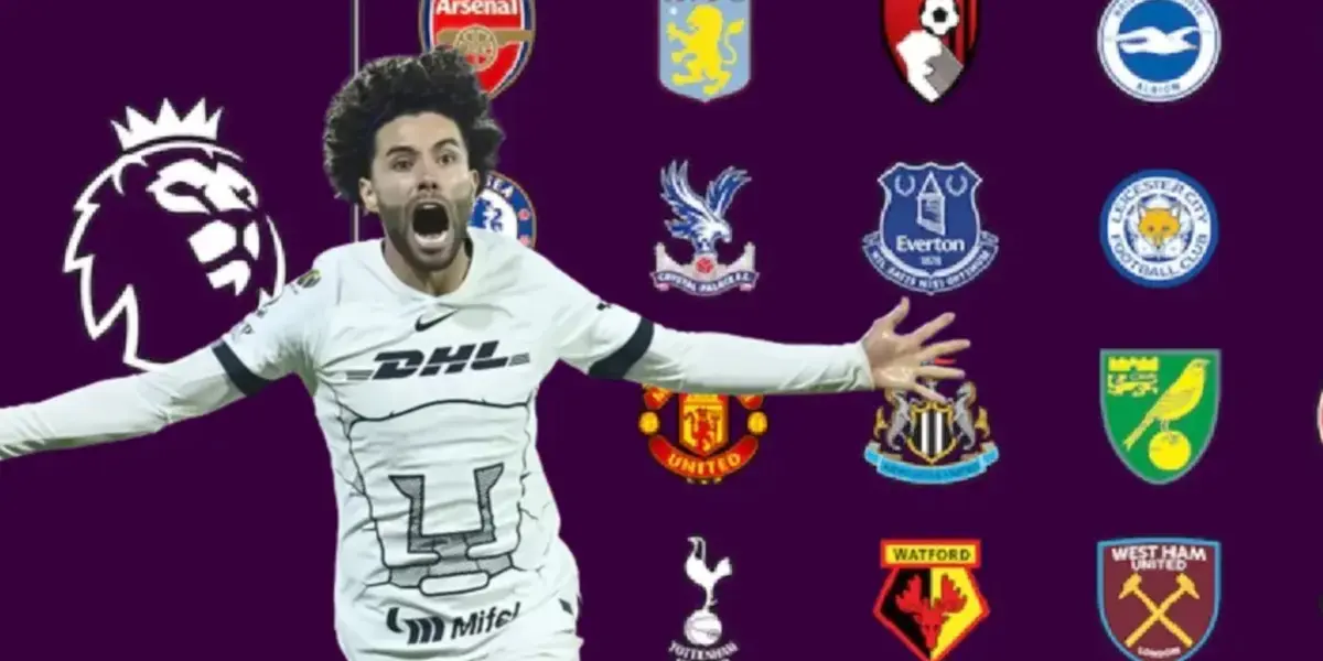 César Huerta con logo de la Liga Premier