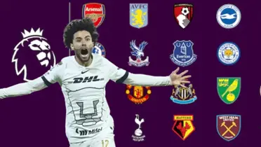 César Huerta con logo de la Liga Premier