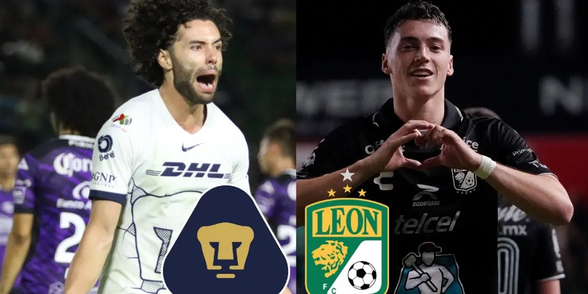 César Huerta con Pumas y Federico Viñas con León