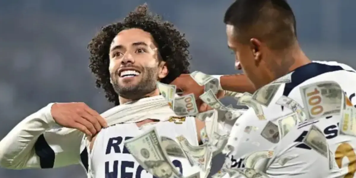 César Huerta festeja con el combinado de los Pumas (Fuente: Mexsports)