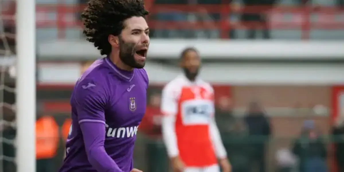 César Huerta festeja gol con el combinado de Anderletch, en su debut (Fuente: Getty)