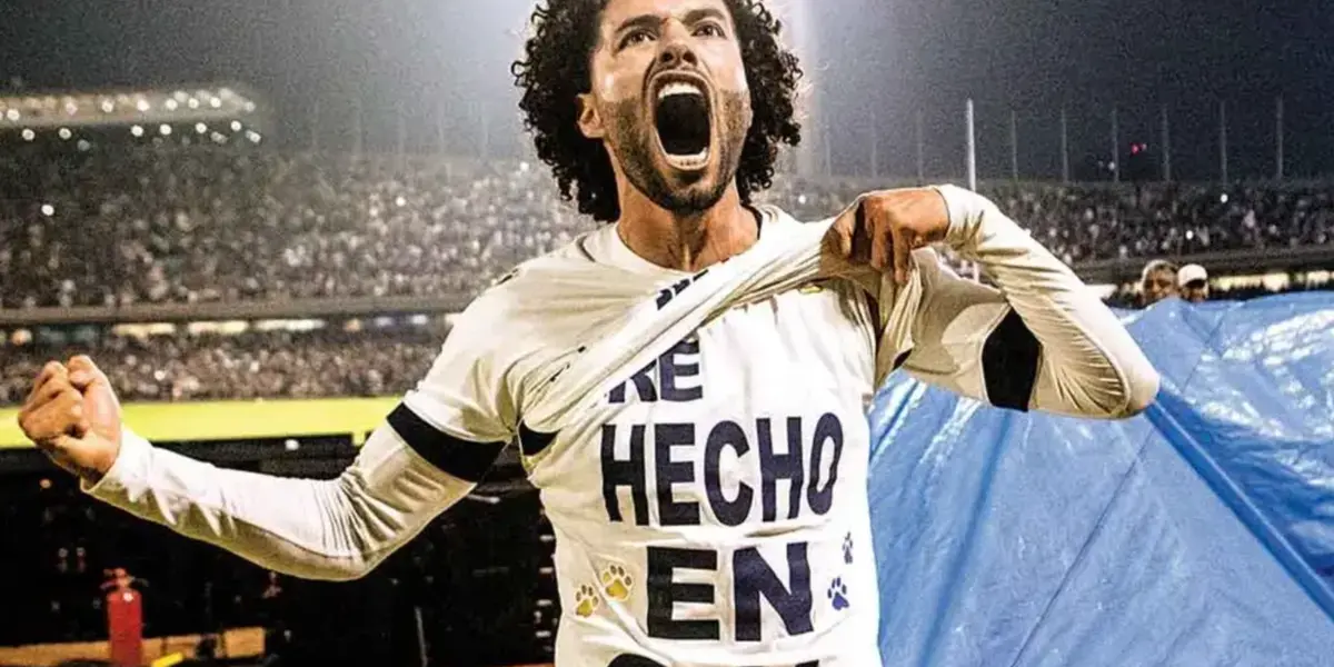 César Huerta festeja gol con el cuadro de Pumas ante Chivas (Fuente: Mexsports)
