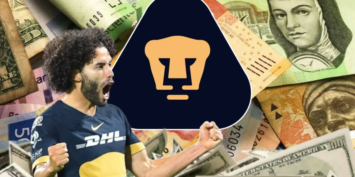 César Huerta festeja gol con los Pumas: Fuente: Mexsports)