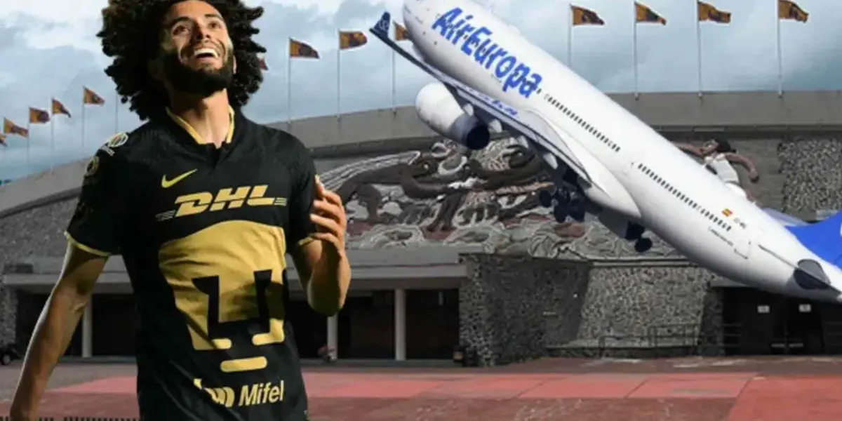 Cesar Huerta jugando con Pumas y avión