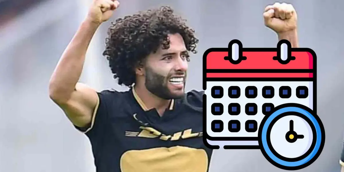 César Huerta jugando con Pumas y calendario