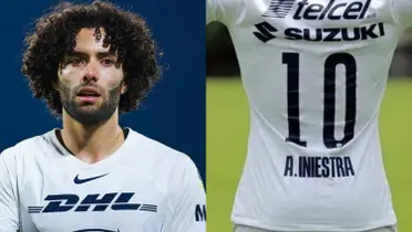 César Huerta jugando un cotejo con Pumas, a la derecha, un 10 de Pumas presentado en Cantera (Fuente: Mexsports y Pumas)