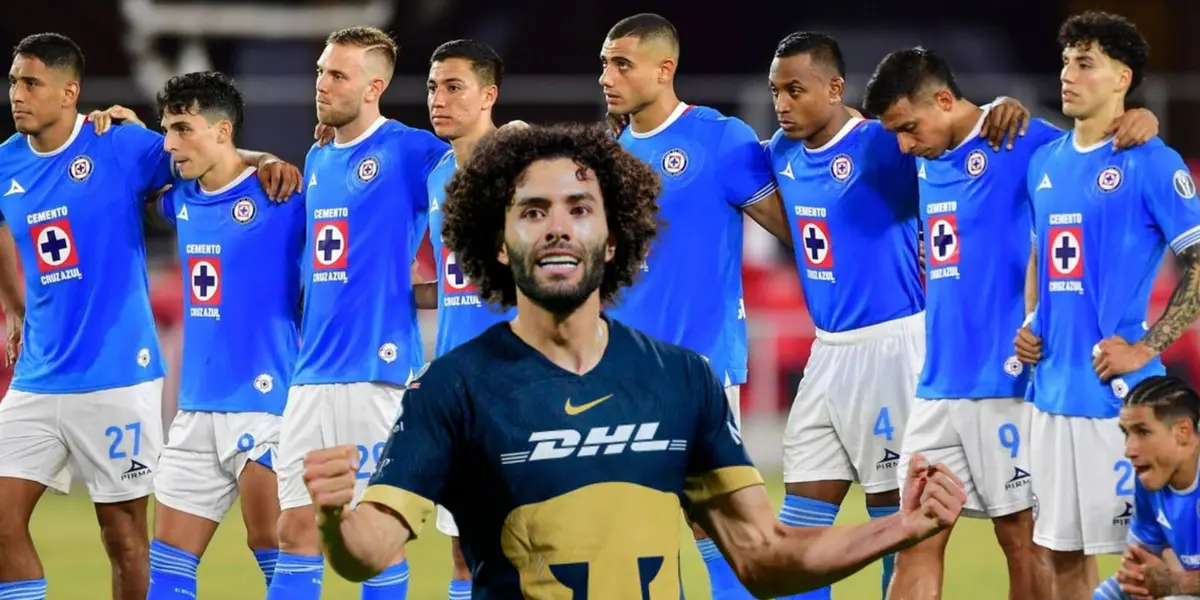 Chino con jugadores de Cruz Azul