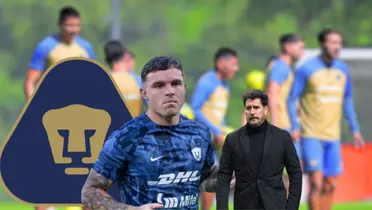 Christian Tabó en un partido de Liga MX con la playera de los Pumas
