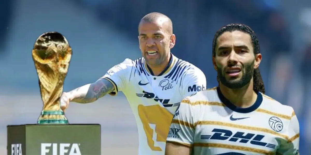Dani Alves con el Chino Huerta y la Copa del Mundo/FOTO: Récord