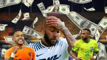 Dani Alves mientras disputaba un partido con Pumas en 2022