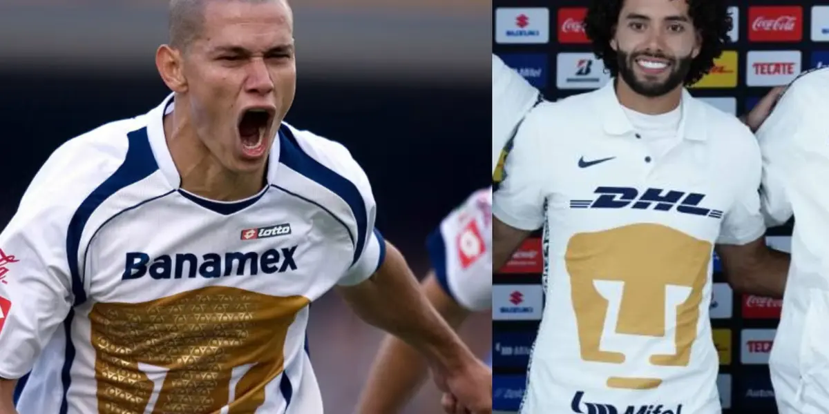 Darío Verón festeja gol ante combinado d de Puebla, a la derecha,, Huerta presentado (Fuente: Mexsports y Pumas)
