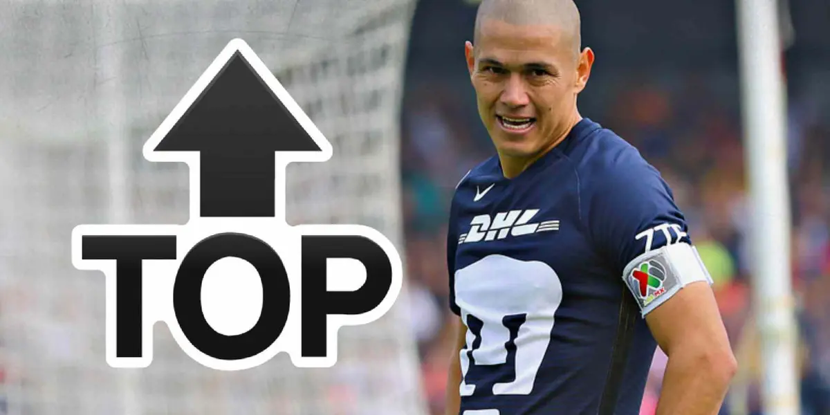 Darío Verón jugando con los Pumas y emoji de Top