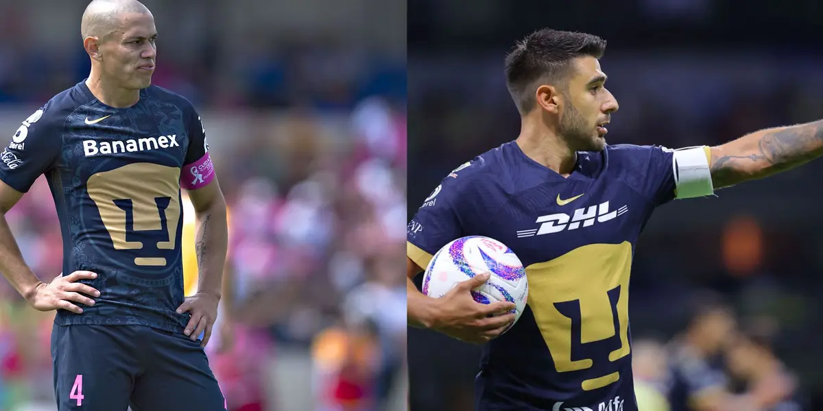 Darío Verón y Toto Salvio, capitanes en Pumas.