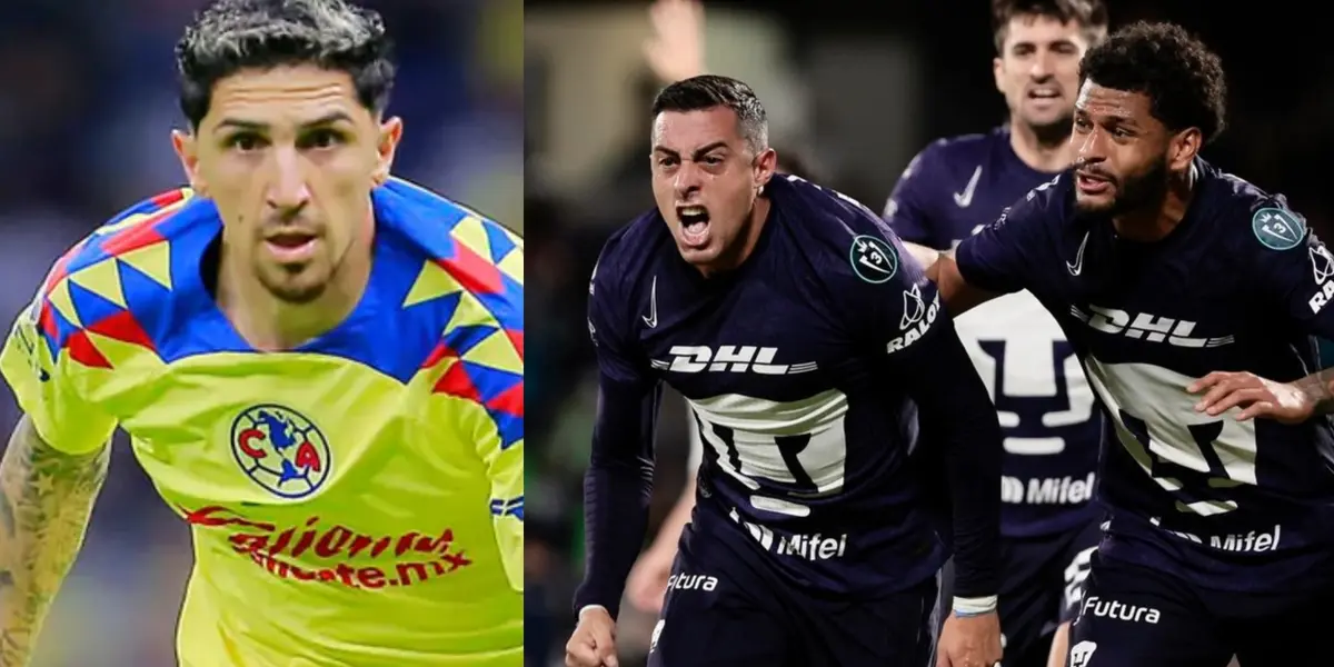 Diego Valdés jugando con América, a la derecha, Funes Mori festeja gol (Fuente: Mexsports)