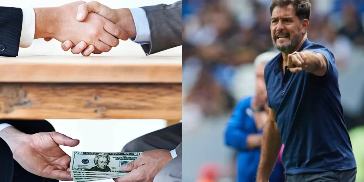 Dinero y Gustavo Lema dirigiendo un partido (Fuente: Mexsports)