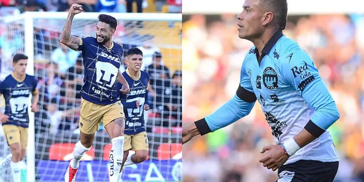 Dos postales de los goleadores del partido entre Gallos y Pumas (Fuente: Mexsports)