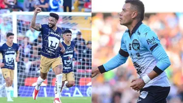 Dos postales de los goleadores del partido entre Gallos y Pumas (Fuente: Mexsports)