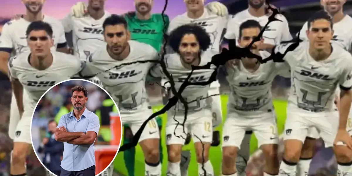 DT Gustavo Lema y plantel de Pumas. (Fuente: Mexsport)