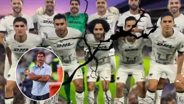 DT Gustavo Lema y plantel de Pumas. (Fuente: Mexsport)