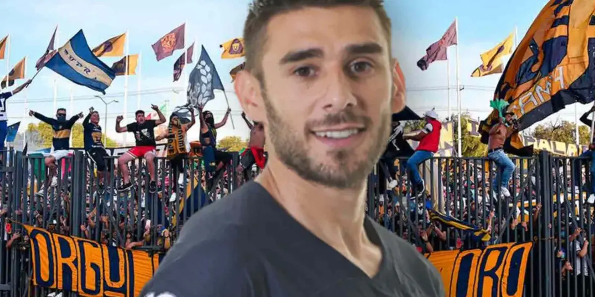 Eduardo Salvio con afición de Pumas