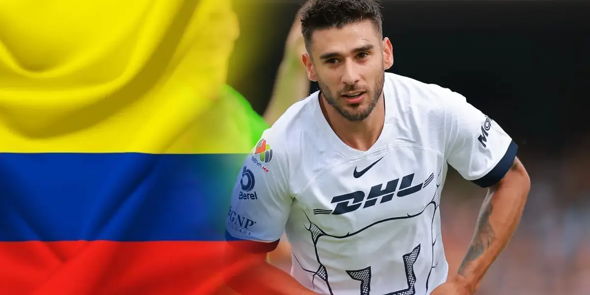 Eduardo Salvio con la bandera de Colombia
