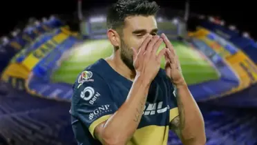 Eduardo Salvio con Pumas en la Bombonera de Boca Juniors